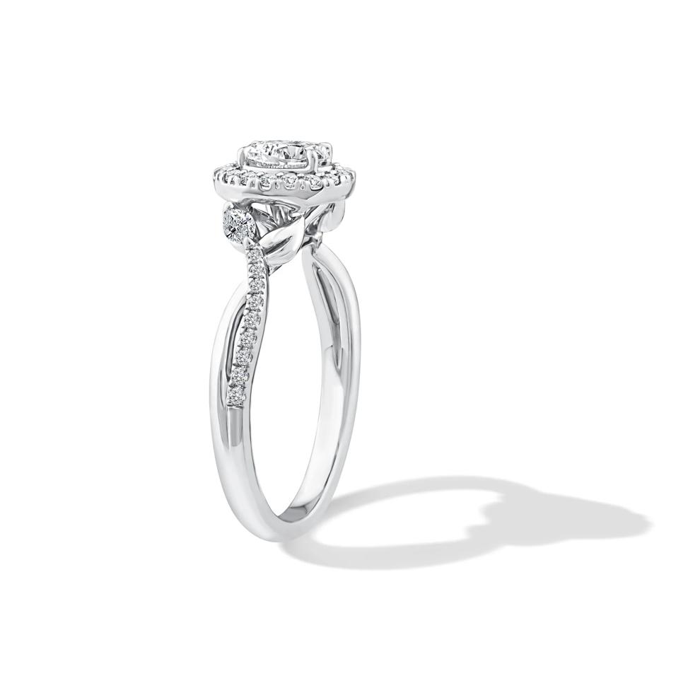 Diamond Oval Engagement Ring in 14K White Gold (5/8 ct. tw.) – Image 3 of 4