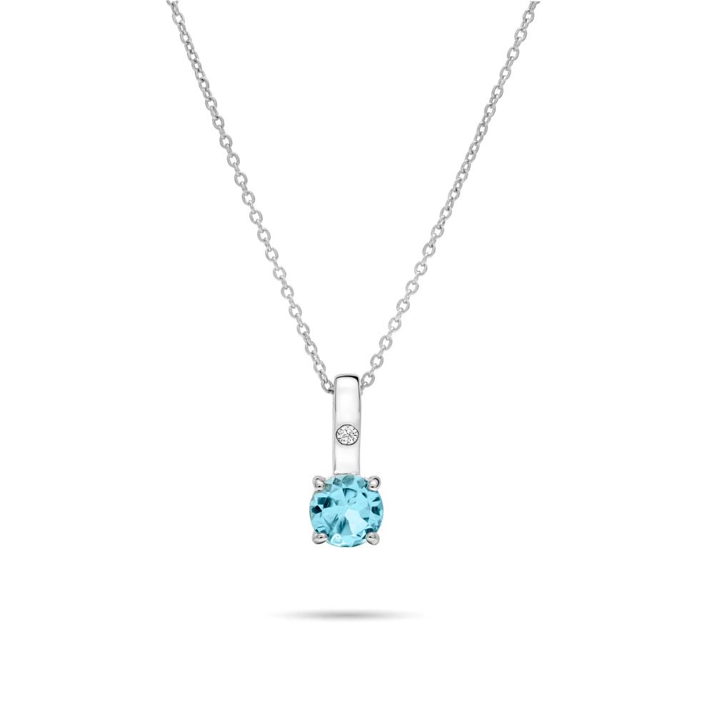 Sky Blue Topaz &amp; Diamond Accent Pendant &amp; Earrings Boxed Set in Sterling Silver – Image 4 of 7