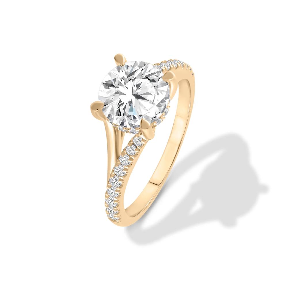 Lab Grown Diamond Round Center Engagement Ring in 14K Yellow Gold (2 1/3 ct. tw.) – Image 4 of 4