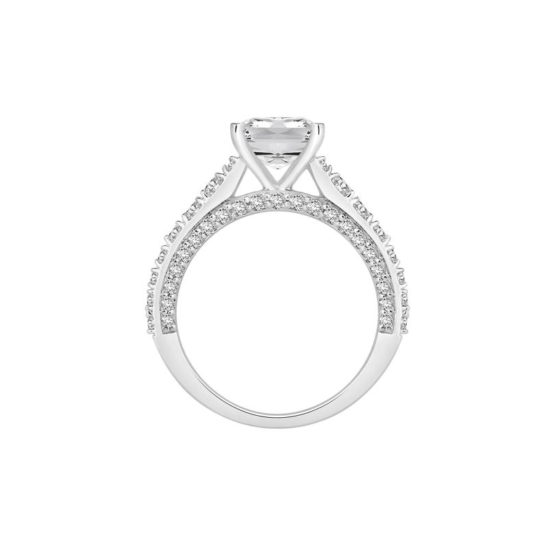 Lab Grown Diamond Elongated Cushion Engagement Ring in 14K White Gold &#40;4 ct. tw.&#41; – Image 2 of 4