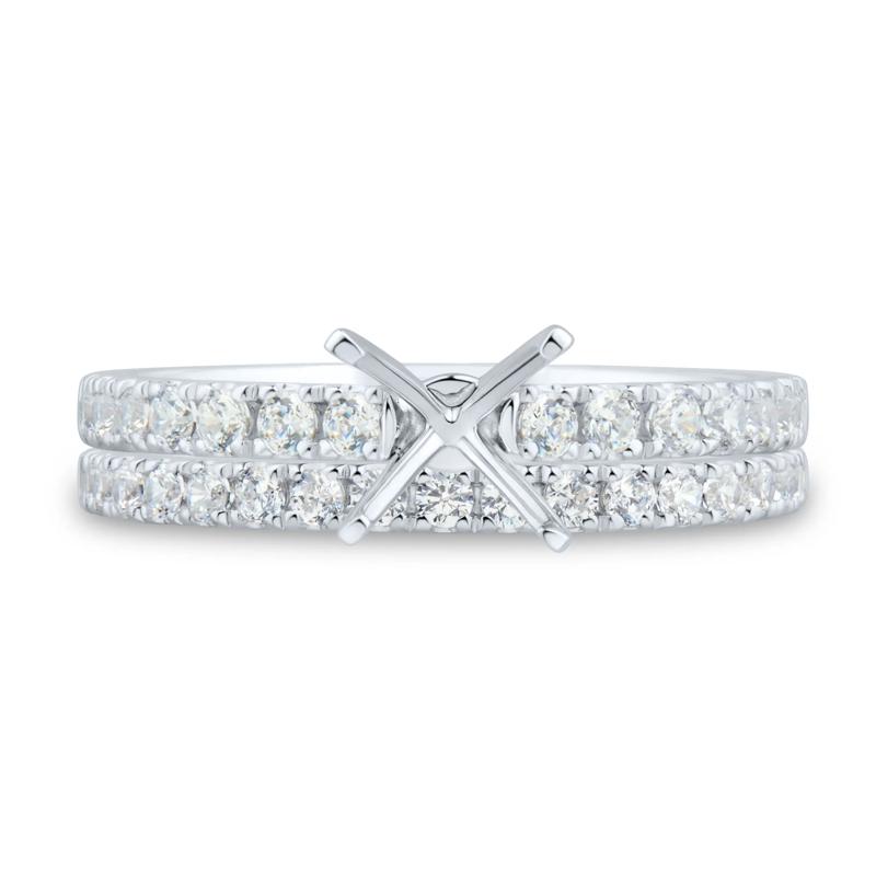 1/2 ct. tw. Brilliant-Cut Diamond Semi-Mount Engagement Ring in 14k White Gold &#40;Setting Only&#41; – Image 2 of 8