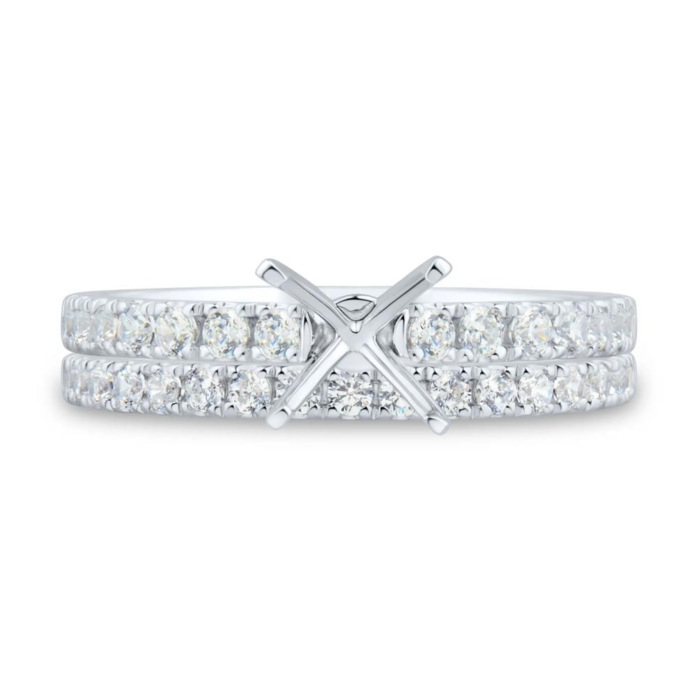 1/2 ct. tw. Brilliant-Cut Diamond Semi-Mount Engagement Ring in 14k White Gold (Setting Only) – Image 2 of 8