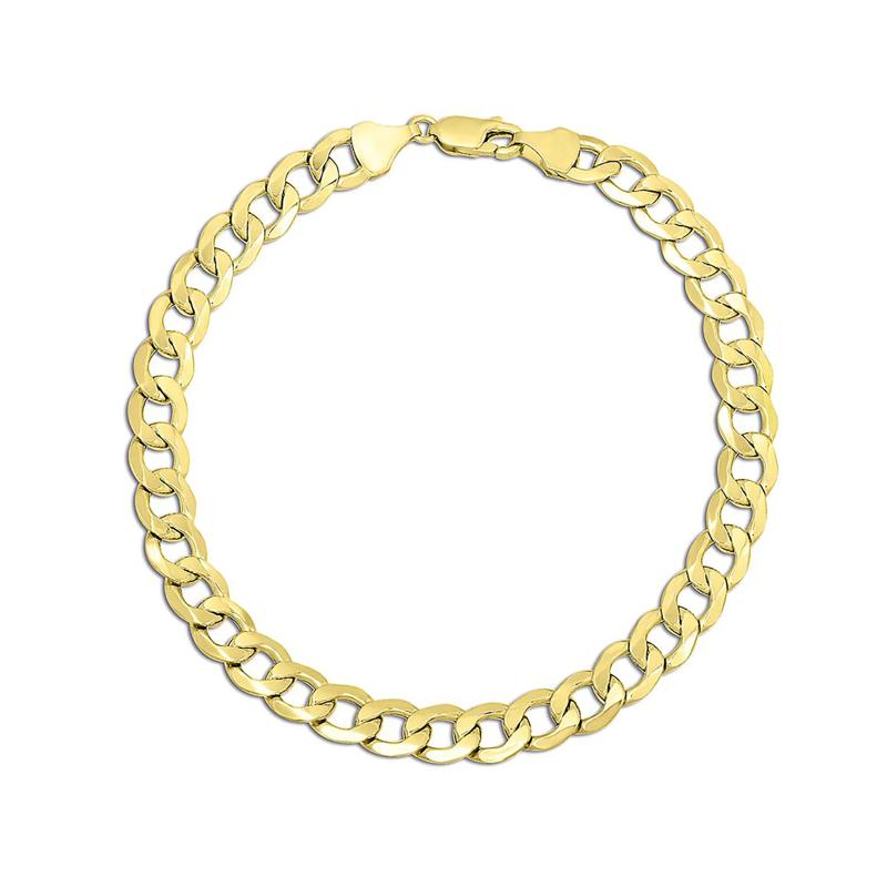 Men&#39;s Curb Bracelet in 14K Yellow Gold – Image 1 of 2