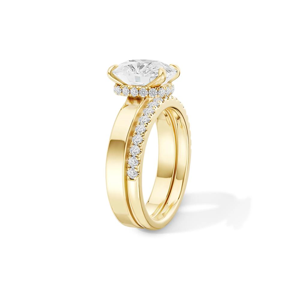 Lab Grown Diamond Elongated Cushion Bridal Set in 14K Yellow Gold (4 ct. tw.) – Image 3 of 6