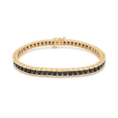 Black Diamond Tennis Bracelet in 10K Yellow Gold, 7" (2 1/2 ct. tw.)