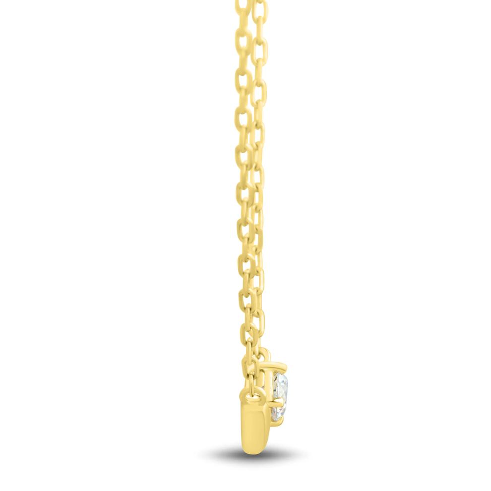 Lab Grown Diamond Chevron Solitaire Necklace in 10K Yellow Gold (1/7 ct. tw.) – Image 2 of 3