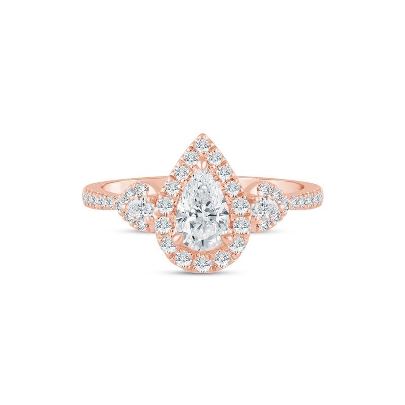 Lab Grown Diamond Pear Engagement Ring in 14K Rose Gold (1 ct. tw.) – Image 1 of 3
