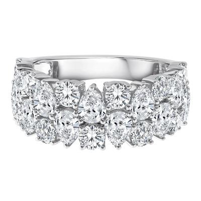 Lab Grown Diamond Pear Wide Anniversary Band in 10K White Gold (3 ct. tw.)