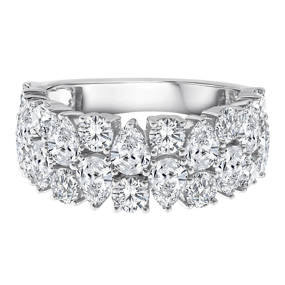 Lab Grown Diamond Pear Wide Anniversary Band in 10K White Gold (3 ct. tw.) – Image 1 of 3