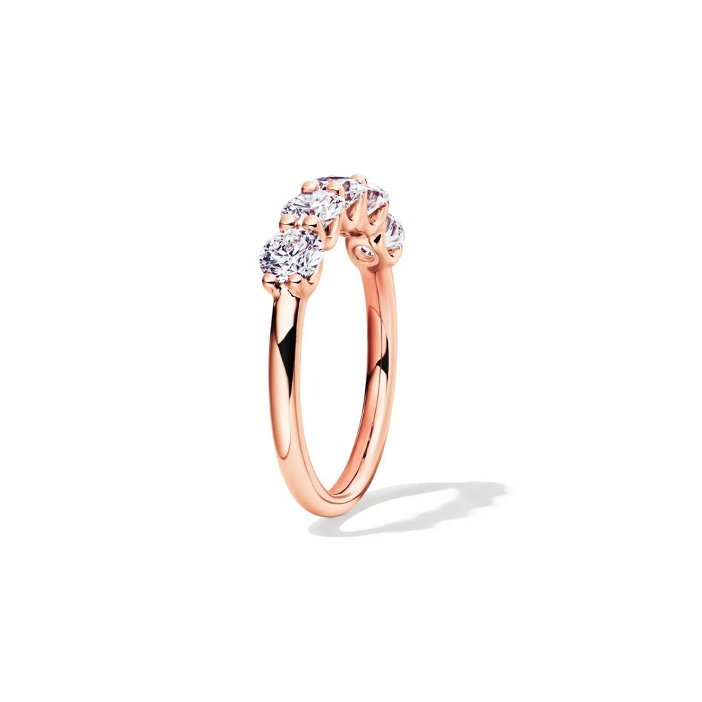 Lab Grown Diamond Five-Stone Round Anniversary Band in 14K Rose Gold (1 1/2 ct. tw.) – Image 3 of 4