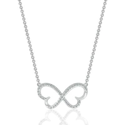 Diamond Butterfly Necklace with Infinity Design in Sterling Silver (1/7 ct. tw.)