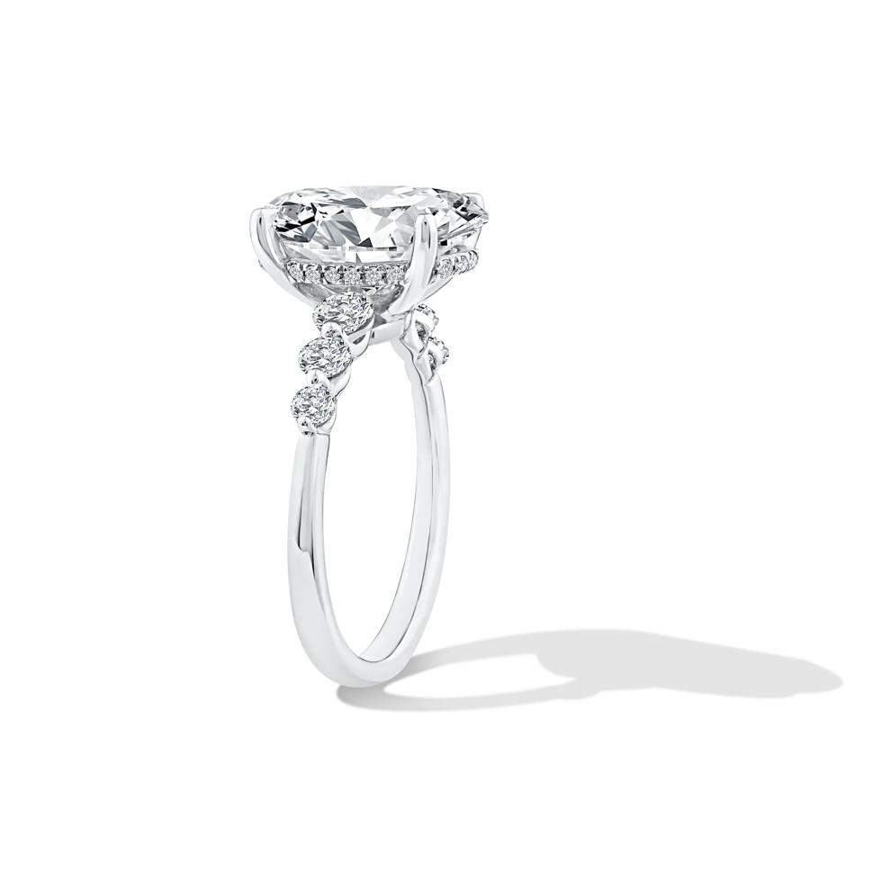 Lab Grown Diamond Oval Engagement Ring in 14K White Gold (4 5/8 ct. tw.) – Image 3 of 4