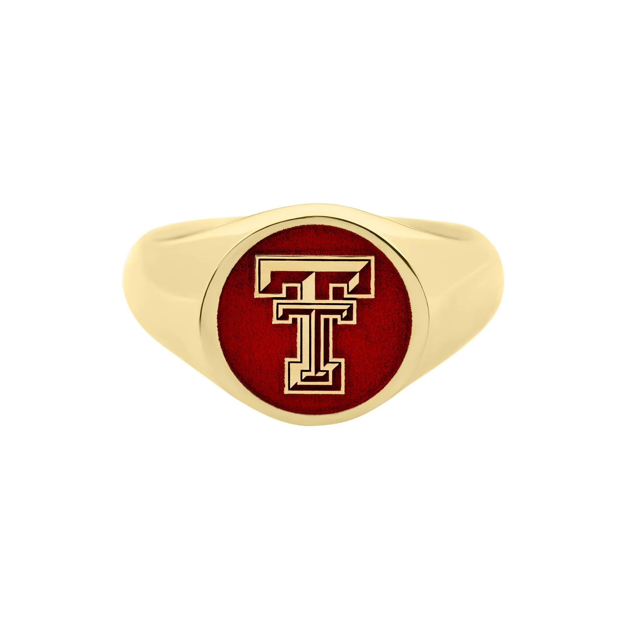 Lashbrook® Texas Tech Signet Ring in 14K Yellow Gold