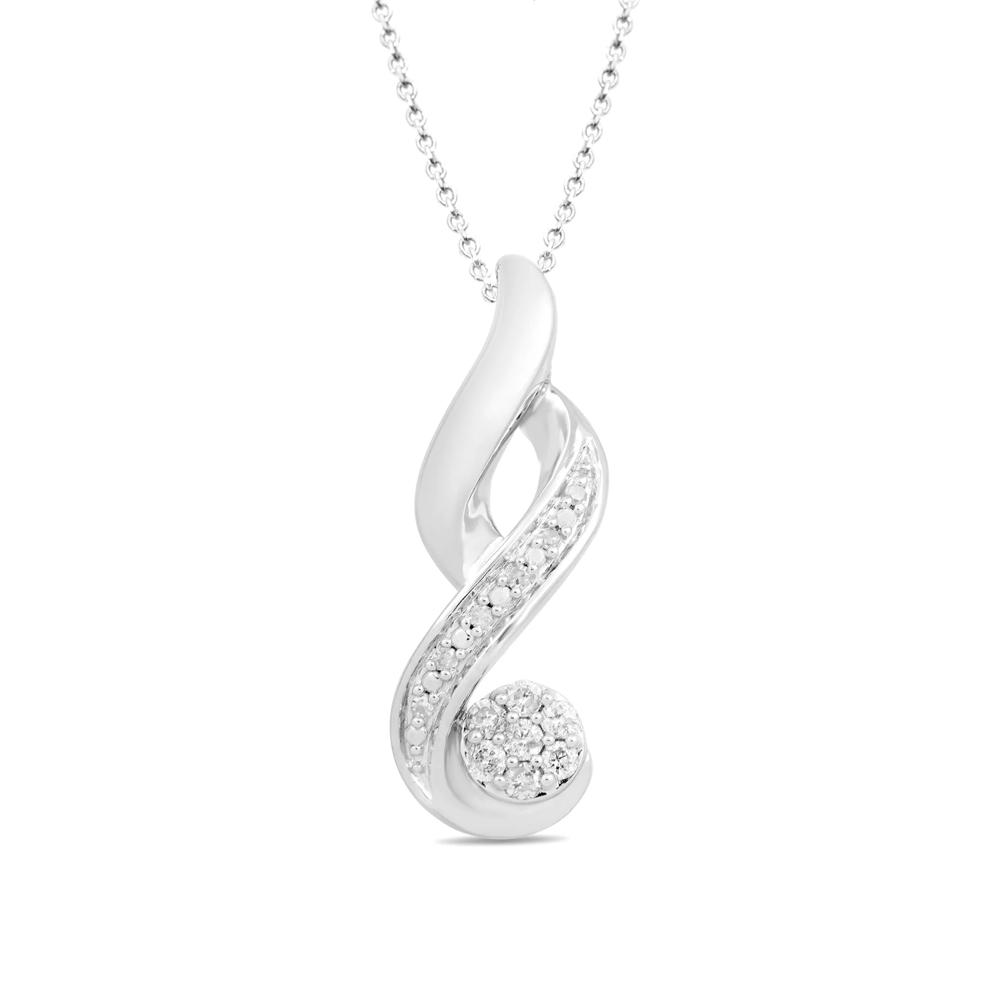 Diamond Accent Pendant in Sterling Silver – Image 1 of 3