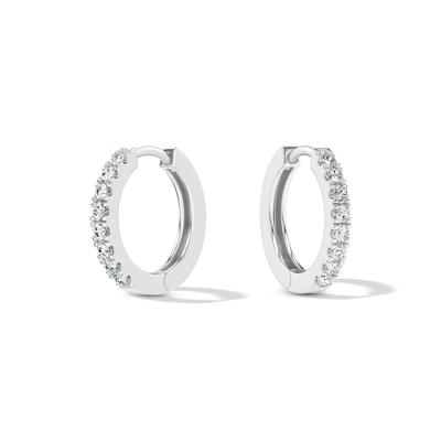 Diamond Hinged Hoop Earrings in 10K White Gold (1/2 ct. tw.)
