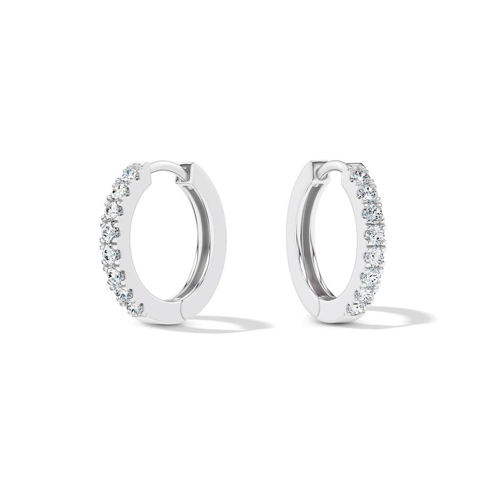 Diamond Hinged Hoop Earrings in 10K White Gold (1/2 ct. tw.) – Image 1 of 3