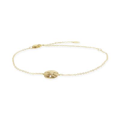 Sand Dollar Anklet in 14K Yellow Gold