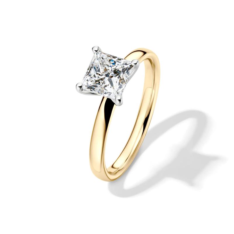 Diamond Princess Cut Solitaire Engagement Ring in 14K Yellow Gold (1 1/2 ct.) – Image 4 of 5