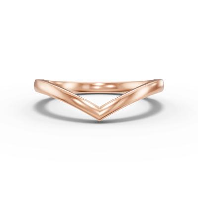 Chevron Band in 14K Rose Gold