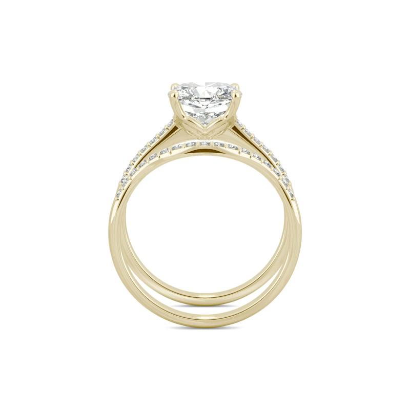 Cushion-Cut Moissanite Ring Set in 14K Yellow Gold &#40;2 5/8 ct. dew&#41; – Image 2 of 6