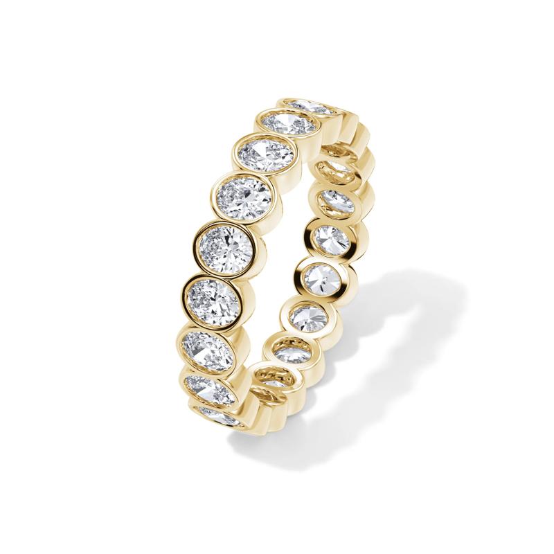 Diamond Oval Bezel Eternity Band in 14K Yellow Gold &#40;2 ct. tw.&#41; – Image 4 of 4