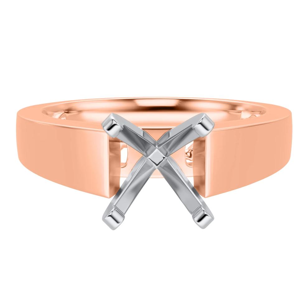 Wide Cathedral Semi-Mount Engagement Ring in 14K Gold, 4.1MM (Setting Only) – Image 2 of 6