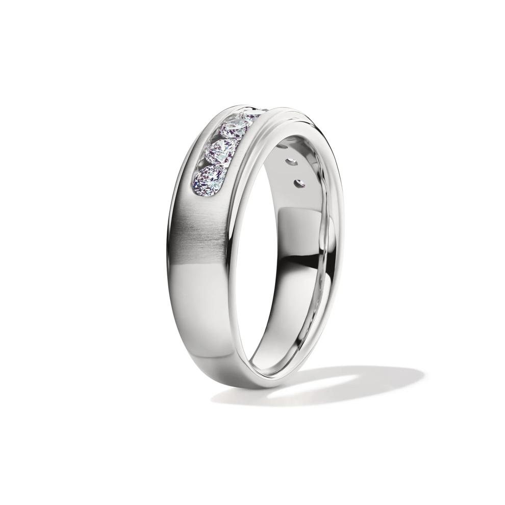 Men&rsquo;s Lab Grown Diamond Wedding Band with Channel Setting in 10K White Gold (1 ct. tw.) – Image 3 of 4