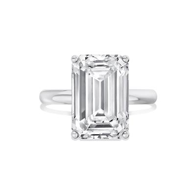 Lab Grown Diamond Emerald-Cut Solitaire Engagement Ring in 14K White Gold (7 ct.) 