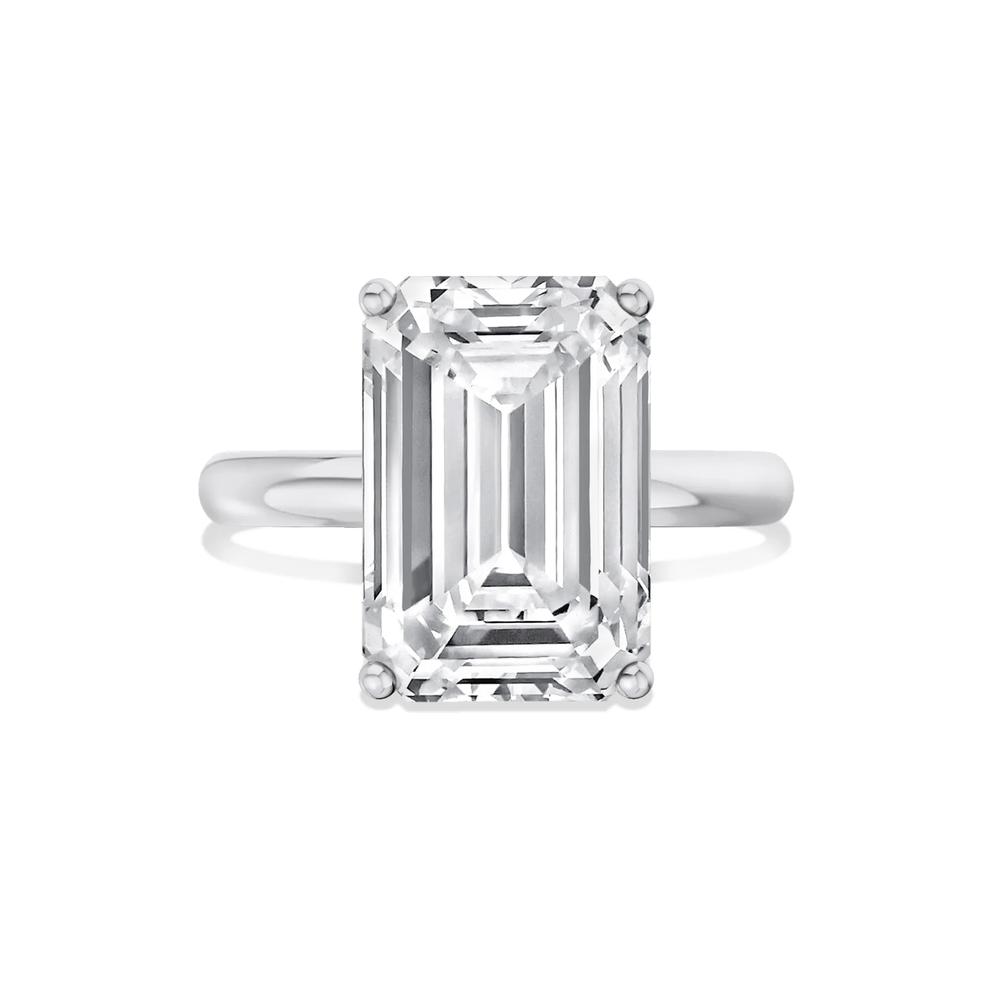 Lab Grown Diamond Emerald-Cut Solitaire Engagement Ring in 14K White Gold (7 ct.)  – Image 1 of 4