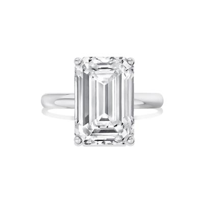 Lab Grown Diamond Emerald-Cut Solitaire Engagement Ring in 14K White Gold (7 ct.)