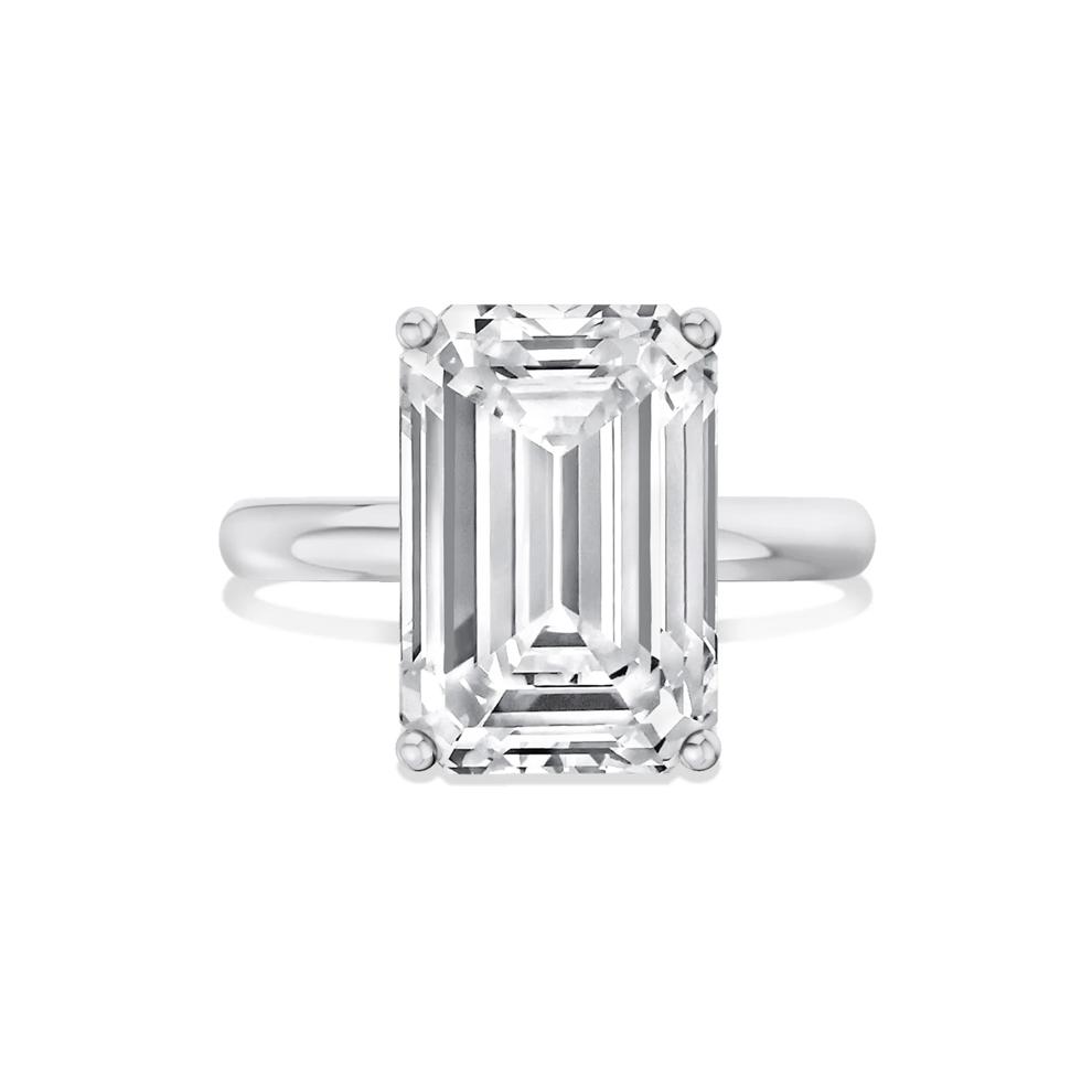 Lab Grown Diamond Emerald-Cut Solitaire Engagement Ring in 14K White Gold (7 ct.)  – Image 1 of 4