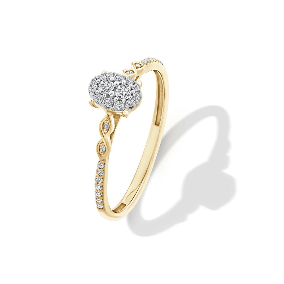 Diamond Oval Center Composite Promise Ring in 10K Yellow Gold (1/7 ct. tw.) – Image 4 of 4