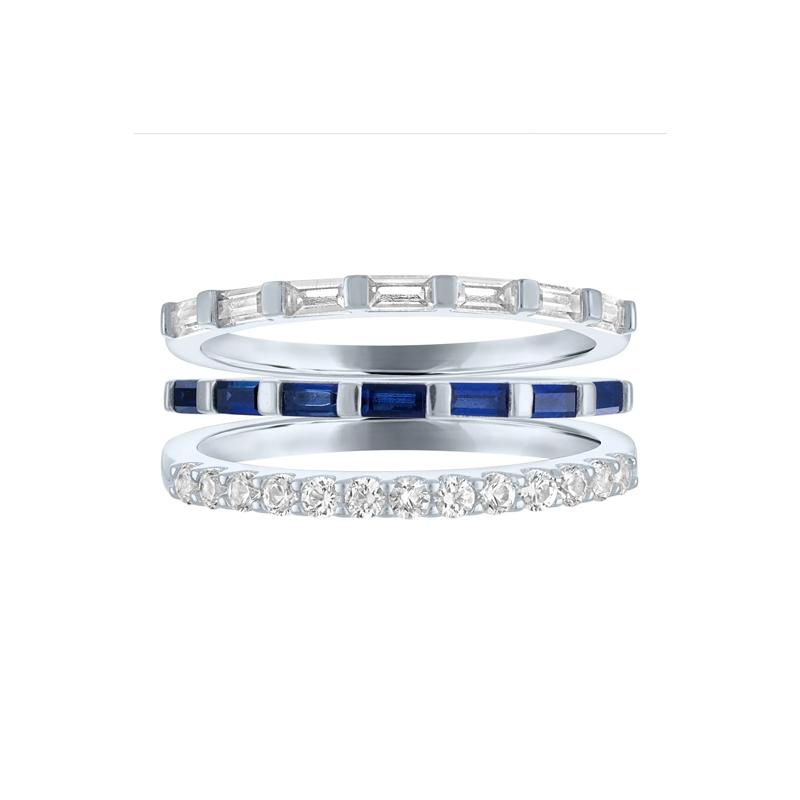 Three-Piece Stack Ring Set in Sterling Silver – Image 1 of 3