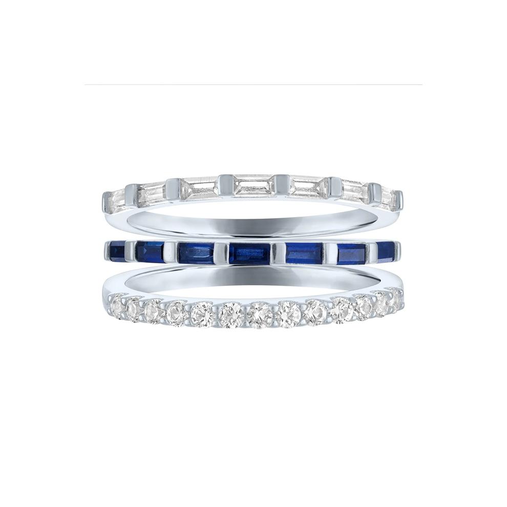 Three-Piece Stack Ring Set in Sterling Silver – Image 1 of 3