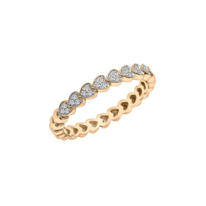 Diamond Multi-Heart Ring in 14K Yellow Gold &#40;1/10 ct. tw.&#41; – Image 5 of 7