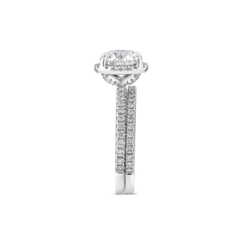 Lab Grown Diamond Round Halo Bridal Set in 14K White Gold &#40;2 3/4 ct. tw.&#41; – Image 3 of 3