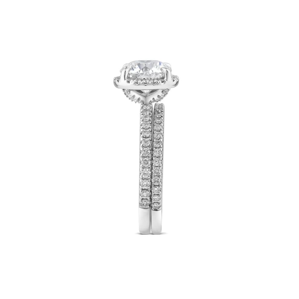 Lab Grown Diamond Round Halo Bridal Set in 14K White Gold (2 3/4 ct. tw.) – Image 3 of 3