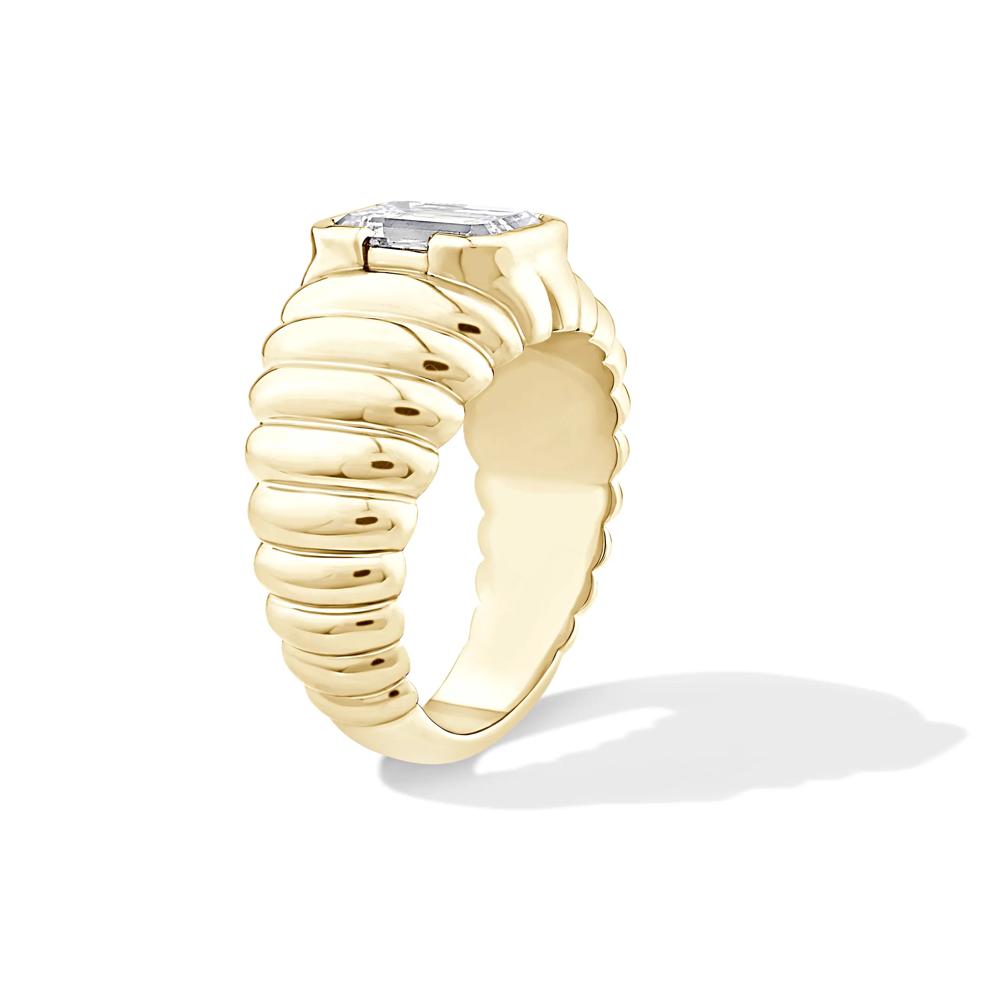 Lab Grown Diamond Emerald-Cut Solitaire Engagement Ring in 14K Yellow Gold (2 ct. ) – Image 3 of 4