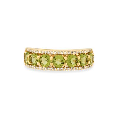 Peridot & Diamond Band in 10K Yellow Gold (1/7 ct. tw.)
