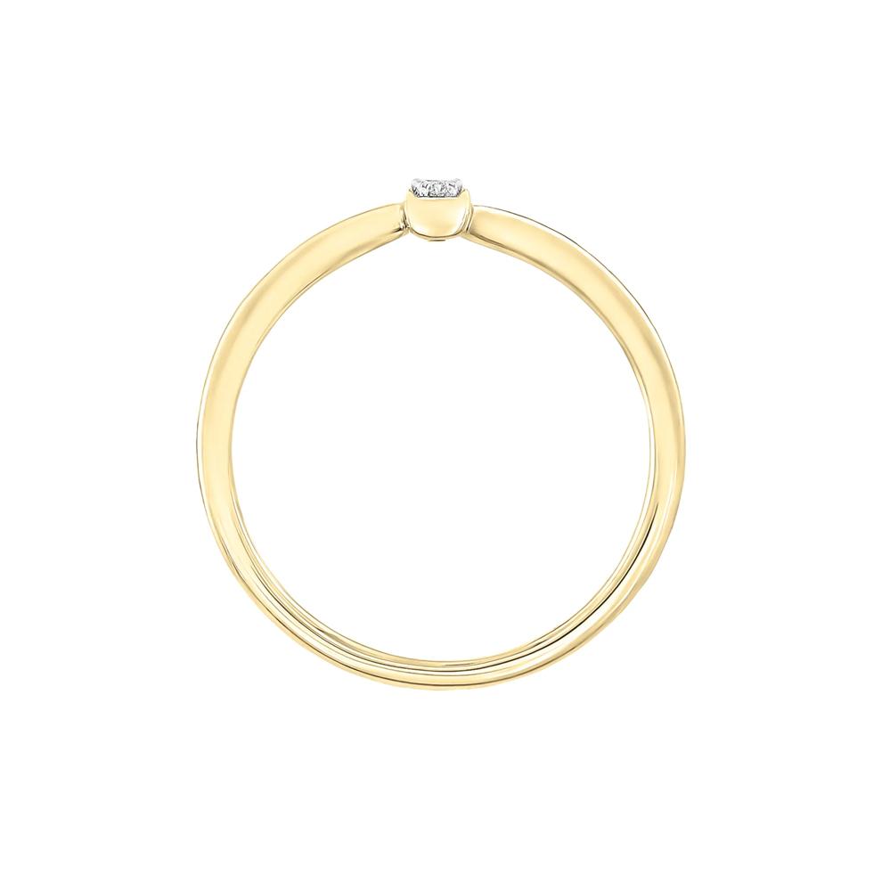 Diamond Accent Bypass Bar Ring in 10K Yellow Gold – Image 2 of 3