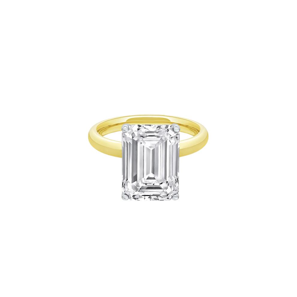 Lab Grown Diamond Emerald-Cut Solitaire Ring in 14K Yellow &amp; White Gold (6 ct.) – Image 1 of 4