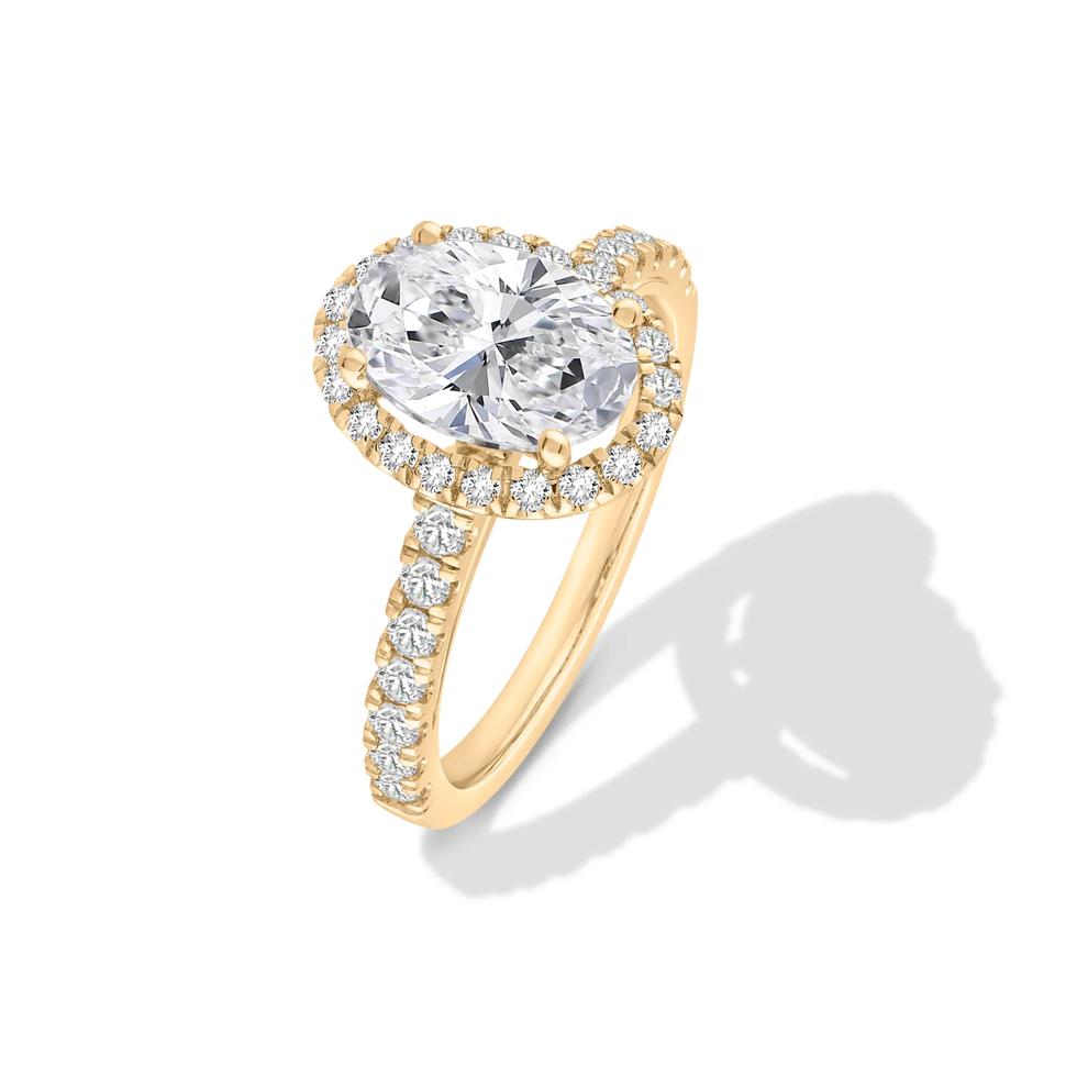 Lab Grown Diamond Oval Halo Engagement Ring in 14K Yellow Gold (2 1/2 ct. tw.) – Image 4 of 4