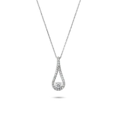 Lab Grown Diamond Drop Pendant in 14K White Gold (3/8 ct. tw.)