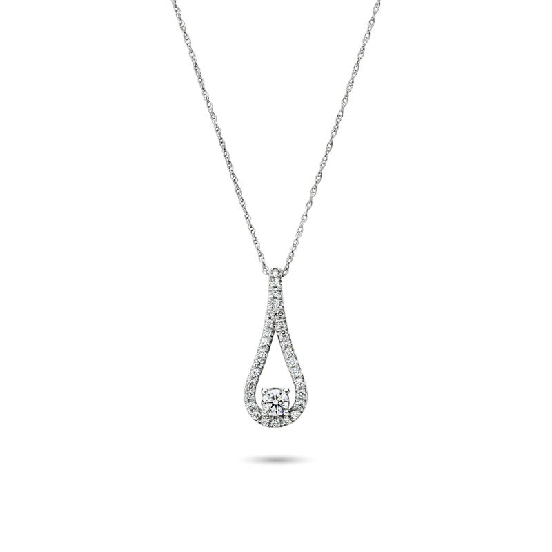 Lab Grown Diamond Drop Pendant in 14K White Gold &#40;3/8 ct. tw.&#41; – Image 1 of 4