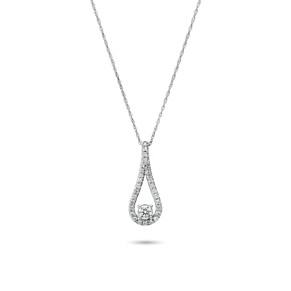 Lab Grown Diamond Drop Pendant in 14K White Gold (3/8 ct. tw.) – Image 1 of 4