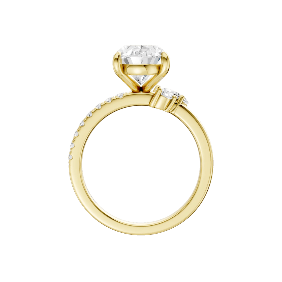 Ella Lab Grown Diamond Oval Center Engagement Ring in 14K Yellow Gold (3 1/3 ct. tw.) – Image 4 of 5