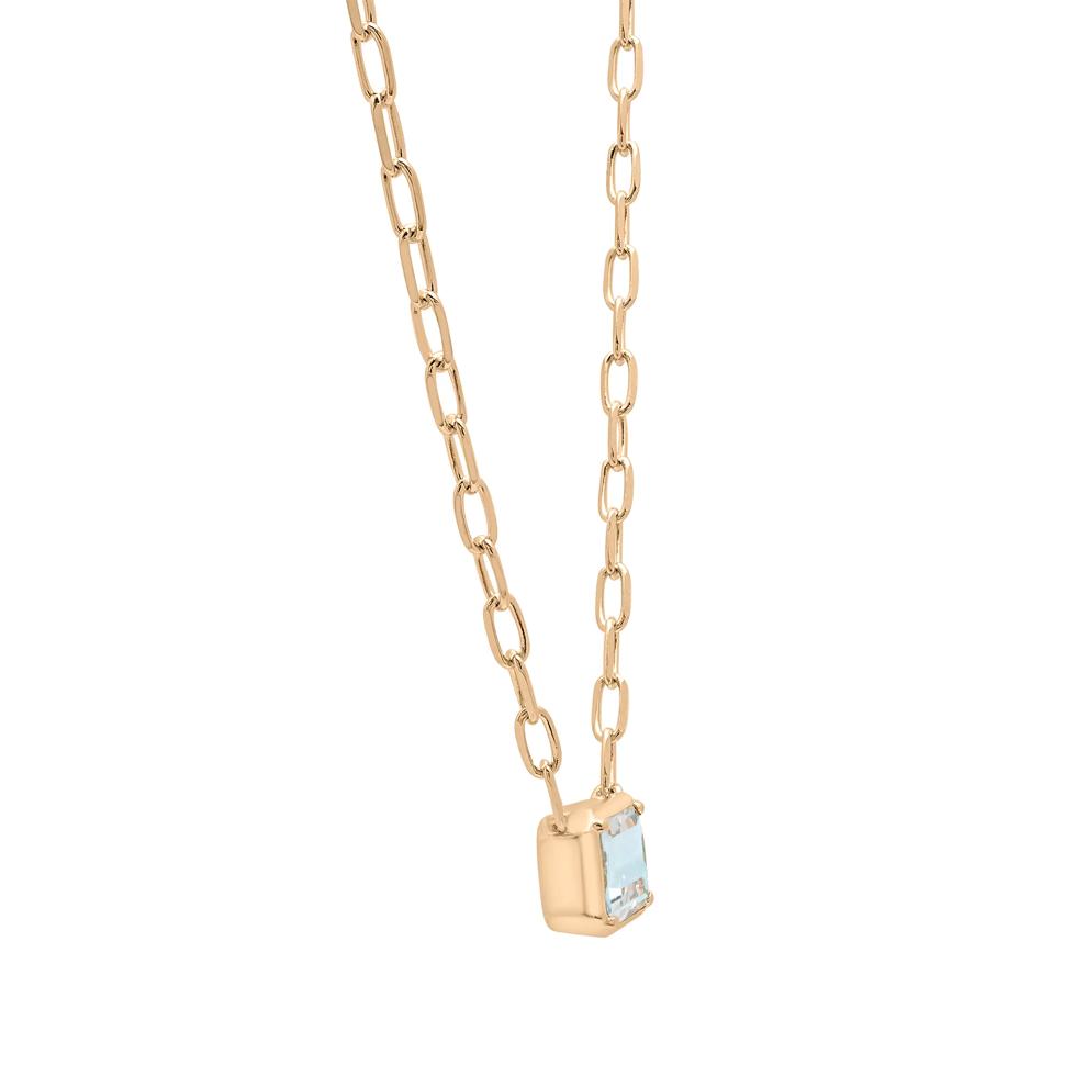 Aquamarine Emerald-Cut Necklace in Vermeil – Image 3 of 5