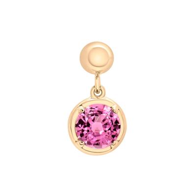 Lab-Created Pink Sapphire Birthstone Bead Charm in Vermeil