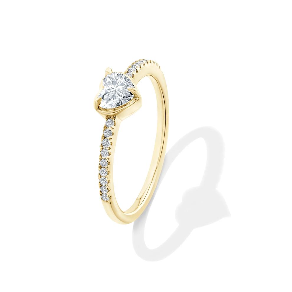 Lab Grown Diamond Heart Center Promise Ring in 10K Yellow Gold (1/2 ct. tw.) – Image 4 of 4