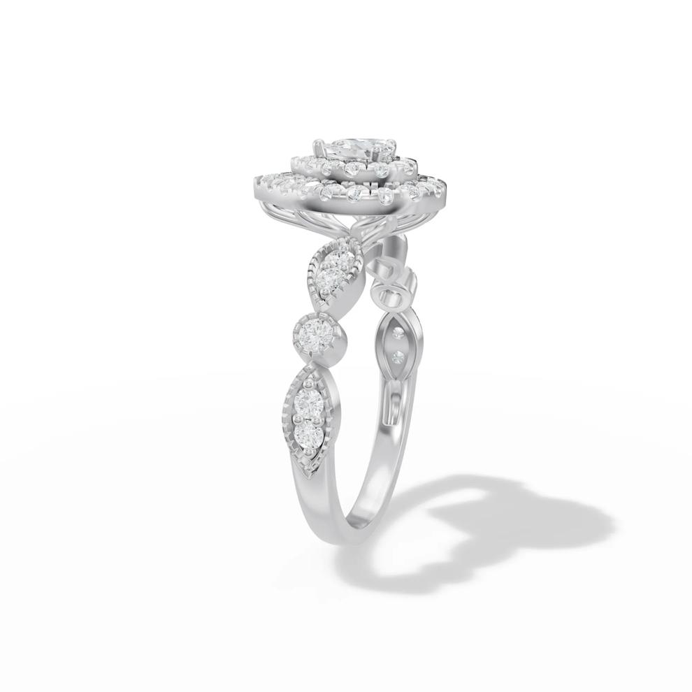 Diamond Pear-Shaped Center Halo Engagement Ring in Platinum (3/4 ct. tw.) – Image 3 of 4